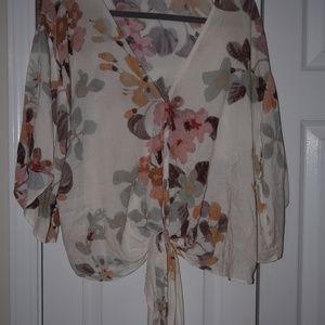 Cream Flowered Blouse